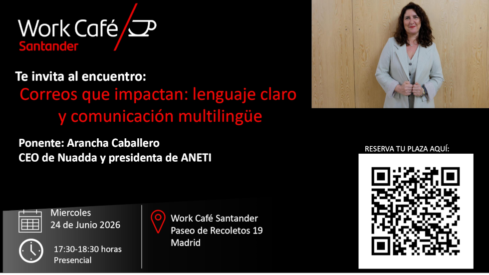 Imagen informativa del evento Correos que impactan: lenguaje claro y comunicación multilingüe.